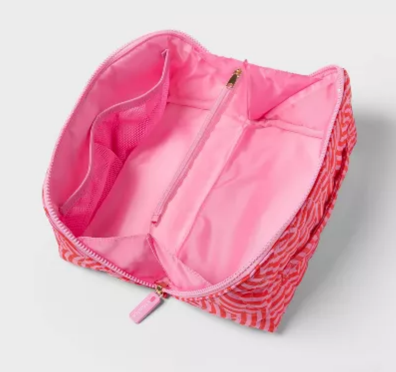 Diagonal-Zip Makeup Bag