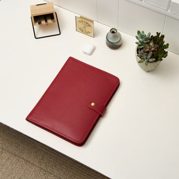 Full Grain Leather Snap Closure Letter Size Writing Portfolio