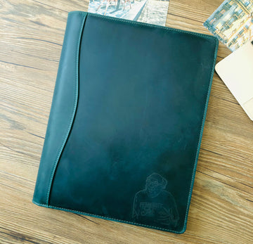 Multi-Pocket Full Grain Leather Business Portfolio Organizer