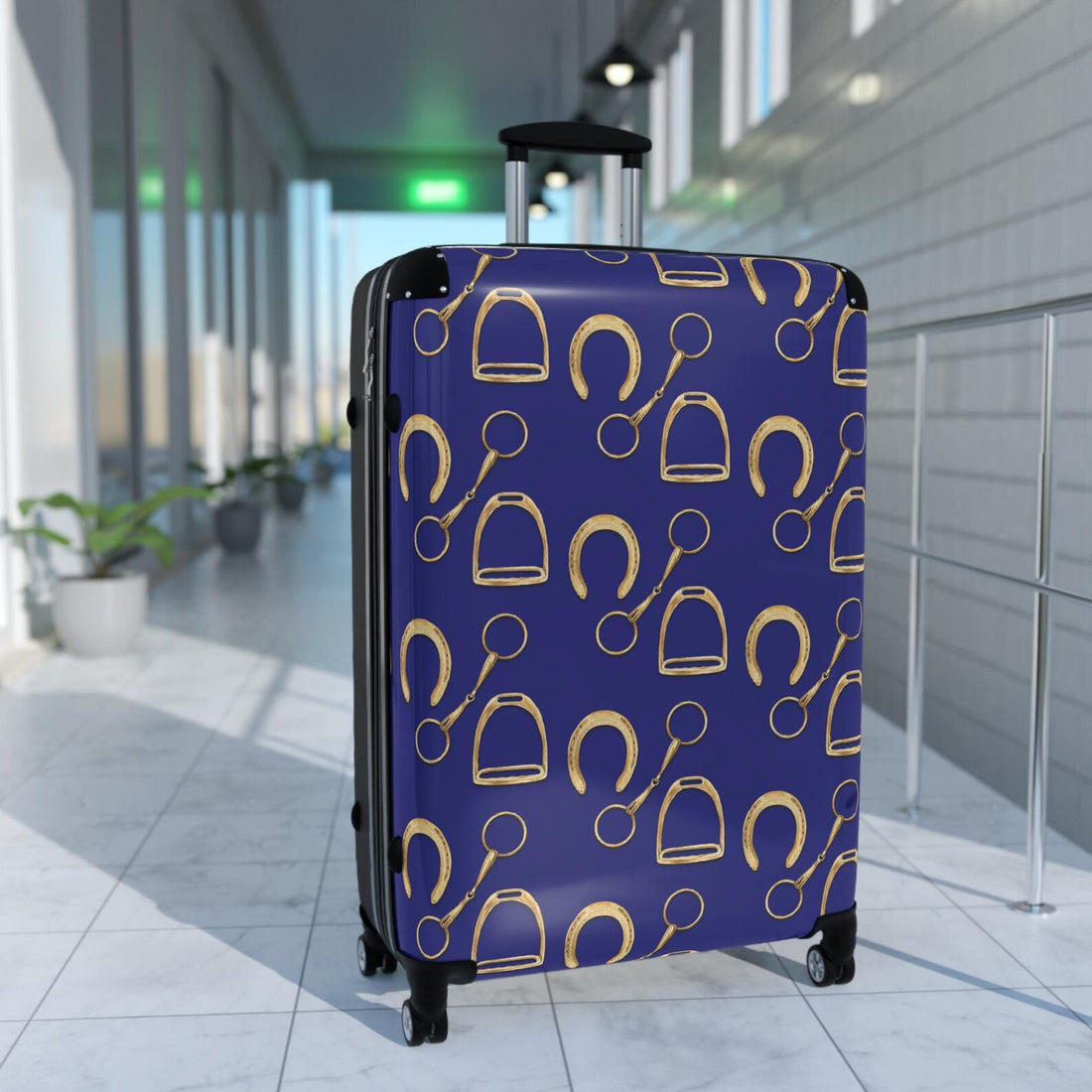Equestrian Print Hard Shell Expandable Spinner Rolling Luggage