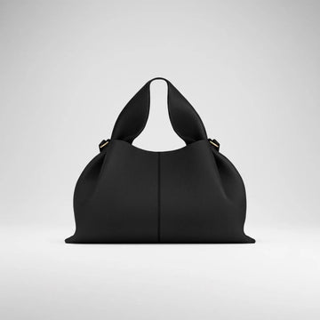 Soft Pebbled Lamb Leather Slouch Top Handle Evening Handbag